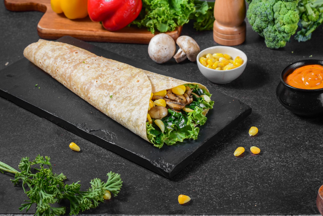 Spinach-Corn-Wrap